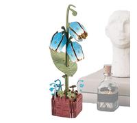 3D Flower Puzzle - 9.61 inches Wooden Craft Kit | DIY Flower Building Set - Creative Jigsaw Toy for Kids Adults Home Decor Classroom Family Activity Fun Shelf Display Table Centerpiece Project