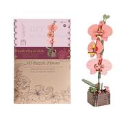 3D Flower Puzzle Craft Kit - Realistic Flower Building Blocks for Home Decor, Stress-Relief Jigsaw Puzzle for Adults, Decorative Botanical Centerpiece for Desk & Shelf