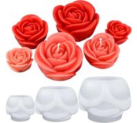3d Flower Shape Silicone Candle Molds For Soap Making Candles,Cakes,Candles,Sweets,Pastry,Dessert Diy Superb Gift Handmade (3 Size Mold)