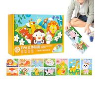 3D Foam Sticker Puzzle - Fun 12 Pieces Educational Game, Creative Foam Sticker Puzzle Set, Enhances Imagination and Coordination, Ideal for Home School Party Decoration, Desktop Art Project, Family