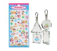 3D Food Theme Stickers, Clear PVC Material, 9x17cm, Transparent Embossed Design for Laptops, Phones, Journals, Water Bottles, Kids and Adults