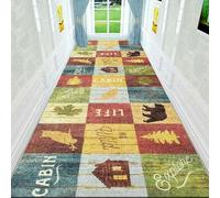 3D Forêt Cabane Pin Cône Feuille D’érable Bûche Ours Cerf Tapis Antidérapant Lavable pour Couloir Entrée Bureau Salon Chambre Cuisine