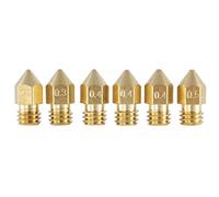 3D FREUNDE 6 pièces (0,2 mm + 0,3 mm + 3 * 0,4 mm + 0,5 mm) Ensemble de buses MK8 Makerbot RepRap Anet A8 / A6 Flashforge CtC Extruder Hotend Tête d'impression en laiton pour imprimante