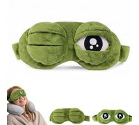 3D Frog Eye Mask for Women Men, 100% Blackout Sleeping Eye Cover with Adjustable Eyelids, Ultra-Soft Contoured Blindfold for Travel Naps & Fun Prank Gifts, Green (1PC)