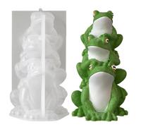 3D Frog Silicone Candle Mold, Cute Frog Figurine Mold, Reusable Animal Shaper for Soap, Clay, Cement & Resin, DIY Craft Molds for Home Decoration Projects (Three frogs)