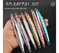 3D gabarit en métal 60g 80g 100g 120g 150g 200g mer biomimétique poisson plaque de fer appât Wobbler leurre de pêche artificiel océan bateau pêche 1