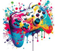3d Gamer Wall Stickers Large Game Controller Watercolor Style Gamer Wall Poster Decoration Bedroom Gaming Diy Wall Sticker For Boys Teenagers