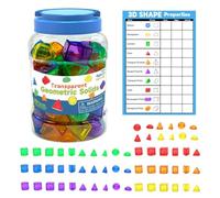 3D Geometric Shapes - Math Manipulatives | Montessorí Aids, 60-Piece Set