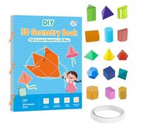3D Géométrie Livre d'apprentissage, Fil de traction 3D Formes géométriques Jouet Livre de mathématiques, Jouet éducatif pour enseignants, Filles Débutants