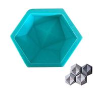 3D Géométrique Hexagone Travail Manuel Moule Silicone Béton DIY TV Fond Décoration Argile Brique Loisirs Créatifs Faisant pour Mur Pierre Tuile, Chandelier Bougeoir Moule, Fleur Pot - A