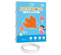 3D Geometry Learning Book, 3D Educational Toy Set with 9/12/15 Solids, Spatial Thinking Aid, 11.69x8.27 Inches, Ideal for Children Classroom Beginners Travel Group Study Homeschool Use