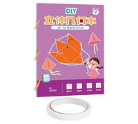 3D Geometry Learning Book, 3D Educational Toy Set with 9/12/15 Solids, Spatial Thinking Aid, 11.69x8.27 Inches, Ideal for Children Classroom Beginners Travel Group Study Homeschool Use