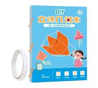 3D Geometry Learning Book, Educational Shape Toy Set, 11.69x8.27 inches, Includes 9 12 15 Solids, Hands-On Spatial Reasoning Aid, Interactive Math Activity, for Children Classroom Homeschool Travel