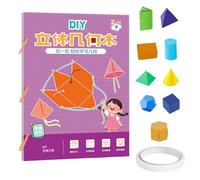 3D Geometry Learning Book, Educational Shape Toy Set, 11.69x8.27 inches, Includes 9 12 15 Solids, Hands-On Spatial Reasoning Aid, Interactive Math Activity, for Children Classroom Homeschool Travel