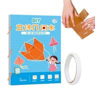 3D Geometry Learning Book, Educational Toy With 9 12 15 Geometric Solids, Spatial Thinking STEM Learning Aid For Children Classroom Homeschool Travel And Group Study,11.69x8.27 In