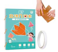 3D Geometry Learning Book, Educational Toy With 9 12 15 Geometric Solids, Spatial Thinking STEM Learning Aid For Children Classroom Homeschool Travel And Group Study,11.69x8.27 In
