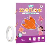 3D Geometry Learning Book, Educational Toy With 9 12 15 Geometric Solids, Spatial Thinking STEM Learning Aid For Children Classroom Homeschool Travel And Group Study,11.69x8.27 In