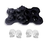 3D Glaçons Silicone Tete De Mort Bacs à GlaçOns Crâne Silicone Avec Couvercle Bebe Bac Glaçon Skull Reutilisables Skull Ice Cube Trays Glacon De Mort Silicone Pour L'Eau Whisky Diy Cocktail Chocolat