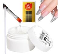 3D Glue - Clear Sculpting & Carving Gel, Building Gel For Nails With Brush Clear Glue - Fiber Nail Builder Extension Kit,for Women Girls Home Studio Party Daily Dating Wedding Birthday