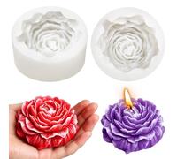 3D Grand Pivoine Nid D'abeille Bougie Moules Fleur Rose Moule En Silicone Cire De Soja Cire D'abeille Aromathérapie Savon Faire Des Saint Valentin Décoration De Fête De Mariage Décoration De La Maison