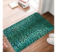 3D Green Leopard Doormat Anti-Slip Entrance Kitchen Bathroom Floor Door Mat Animal Skin Print Garage Rug Carpet Footpad-50x80cm