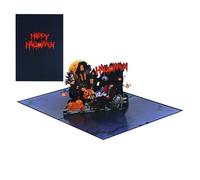 3D Halloween Karte - Geist Kürbis Papier Skulptur Grußkarte | Schaurige Sammeldeko für Bücherregal Kamin Tisch Nacht Party Halloween Feier Wohnaccessoire Horror Ornament Decoration
