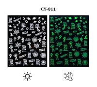 3d Halloween Nail Art Slider Glow In The Dark Shoous Nail Sticker",Pumpkin,Spider Star,Moon Decals,"Polish Ouvertement Jicy001-017 - Type Cy-011