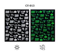 3d Halloween Nail Art Slider Glow In The Dark Shoous Nail Sticker",Pumpkin,Spider Star,Moon Decals,"Polish Ouvertement Jicy001-017 - Type Cy-013
