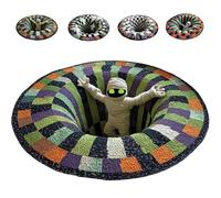 3D Halloween Rug, Soft & Non-Slip Halloween 3D Rug, Realistic Ghost Skeleton Pumpkin Patterns, Perfect Optical Illusion Decor for Haunted Parties (B,120CM)