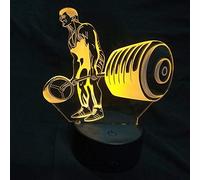 3D Haltérophilie Nuit LED Lampes Art Déco Lampe Lumières LED Décoration Lampes Touch Control 7 Couleurs Change Veilleuse USB Powered Enfants Cadeau Anniversaire Noël Cadeaux