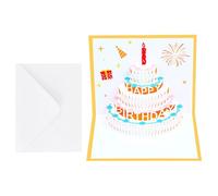 3D Happy Birthday Card, Birthday Cake Pop-Up Card, Small Creative Novelty Cards with Envelope, Sturdy 3D Postcard for Holiday Birthdays, Greeting, Pop-Up Birthdays for Celebration, New Year Birth day