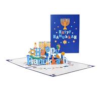 3D Happy Hanukkah Carte de voeux de la Carte juive Carte Postale du Nouvel an Up Holiday Carte de Notes Happy Holiday Note pour ami de la Famille