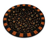 3D Haunted Staircase Halloween Rug, Round Optical Illusion Floor Mat (M,60×60 cm)