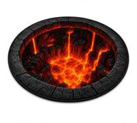 3D Haunted Staircase Halloween Rug, Round Optical Illusion Floor Mat (O,120×120 cm)