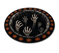 3D Haunted Staircase Halloween Rug, Round Optical Illusion Floor Mat (Q,90×90 cm)