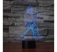 3D Hockey LED Lampe Art Déco Lampe lumières LED Décoration Lumière Touch Control 7 couleurs Change Alimenté par USB Enfants Cadeau Anniversaire Décoration de Noël