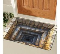 3D Hole Illusion Rug - Anti-Slip Bottomless Trap Door Mat for Bedroom, Living Room, Porch, Entrance Decor (C,15.7X23.6 in)