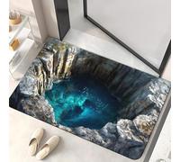 3D Hole Illusion Rug - Anti-Slip Bottomless Trap Door Mat for Bedroom, Living Room, Porch, Entrance Decor (B,19.6x31.4 in)