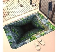 3D Hole Rug, 2026 Upgraded 3D Rugs Optical Illusion, Brick Bottomless Hole Area Rug, Trap Optical Illusion Bottomless Non-Slip Doormat, for Door Entrance, Bathroom, Living Room (G,23.6 * 35.4in)