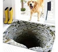 3D Hole Rug, 2026 Upgraded 3D Rugs Optical Illusion, Brick Bottomless Hole Area Rug, Trap Optical Illusion Bottomless Non-Slip Doormat, for Door Entrance, Bathroom, Living Room (A,19.6 * 31.5in)