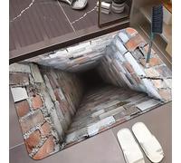 3D Hole Rug, 2026 Upgraded 3D Rugs Optical Illusion, Brick Bottomless Hole Area Rug, Trap Optical Illusion Bottomless Non-Slip Doormat, for Door Entrance, Bathroom, Living Room (H,31.5 * 47.2in)