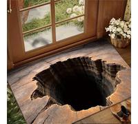 3D Hole Rug, 3D Hole Area Rug, Trap Optical Illusion Bottomless Non-Slip Doormat for Door Entrance, Funny Carpet to Prank for Door Entrance, Bathroom, Living Room (D,23.62 x 35.43 in)