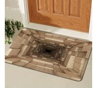 3D Hole Rug, 3D Hole Area Rug, Trap Optical Illusion Bottomless Non-Slip Doormat for Door Entrance, Funny Carpet to Prank for Door Entrance, Bathroom, Living Room (H,31.5 x 47.24 in)