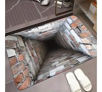 3D Hole Rug, 3D Hole Area Rug, Trap Optical Illusion Bottomless Non-Slip Doormat for Door Entrance, Funny Carpet to Prank for Door Entrance, Bathroom, Living Room (C,23.62 x 35.43 in)