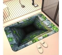 3D Hole Rug Illusion 16" × 24" - Optical Illusion Rug That Looks Like a Hole in The Ground, Funny 3D Floor Mat for Bathroom, Bedroom, Kitchen & Man Cave, Fast-Drying Non-Slip Area Rug(#A)