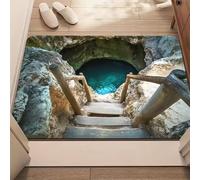 3D Hole Rug, Rugs That Look Like a Hole, Trap Optical Illusion Bottomless Non-Slip Doormat, Test & Game with Your Cat Or Dog, for Door Entrance, Bathroom, Living Room (7, 50 * 80cm/19.6 * 31.4in)