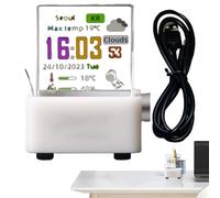 3D Hologram Cube - 3,8 x 3,1 x 3,5 cm Tabletop Decor WiFi Desk Clock, Transparent Small Weather Station, Easy Usage Digital Clock Real-Time Display, Desk Decor with GIF Animation & Photo Album
