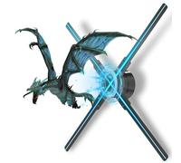 3D Hologram Fan Projecteur, LED Publicité Affichage avec APP, Télécommande, Bluetooth Audio, Splicing Fonction pour Store, Halloween, Noël - 62cm