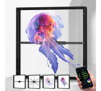 3D Hologramme Fan Projecteur avec Housse de Protection Support APP + WiFi + Bluetooth Audio + Télécommande 266 LEDs pour Publicité dans les Magasins, Bars, Casinos, Evénements