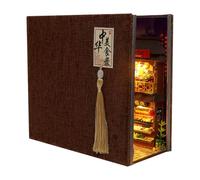 3D Holz Buchstütze Bausatz | Chinesisches Essen Miniatur | LED Licht